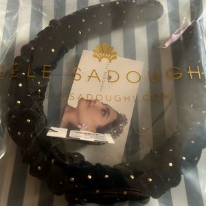 Lele Sadoughi black headband with dots new in package
